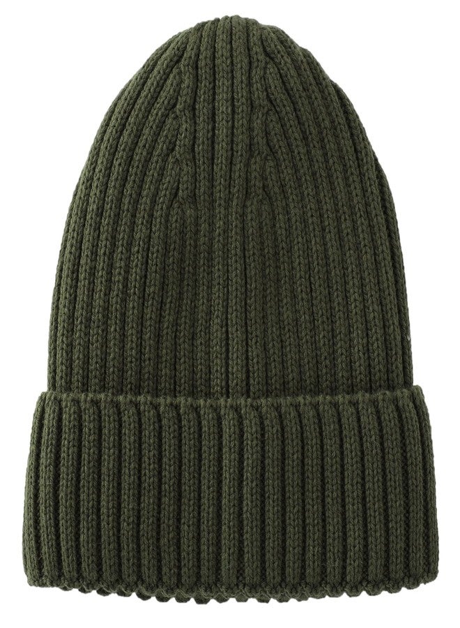 Connectyle Men's Basic Warm Winter Knit Hats Stretchy Fleece Lined Cuffed Beanie Watch Hat Army Green - Image 2